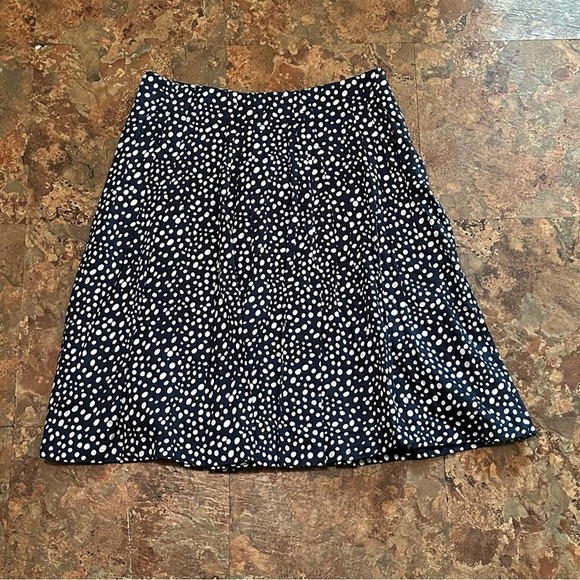 Christopher & Banks Dresses & Skirts - Christopher & Banks Navy and White Cotton Knee Length Pleated A-Line Skirt Sz 6